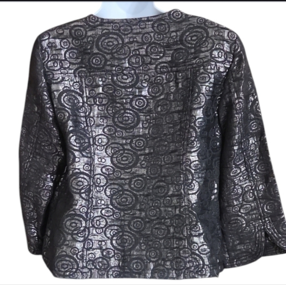 Ruby Rd Metallic Button Front Top - image 3